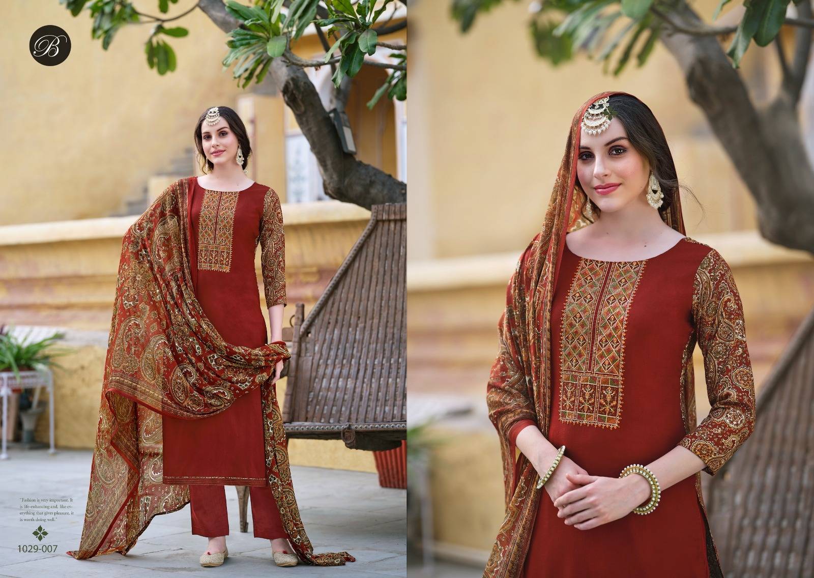 HUMSAFAR BY Belliza 1029-001 TO 1029-008 SERIES Pakistani Stylish Embroidered Pure VISCOSE Dresses At Wholesale Price